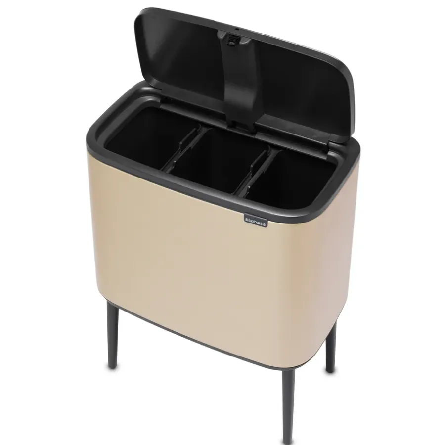 Brabantia Bo touch bin 3 x 11 liter, Metallic Gold< Pedaalemmers