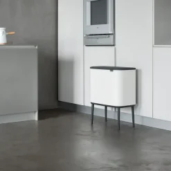 Brabantia Bo touch bin 3 x 11 liter, white (wit)< Pedaalemmers
