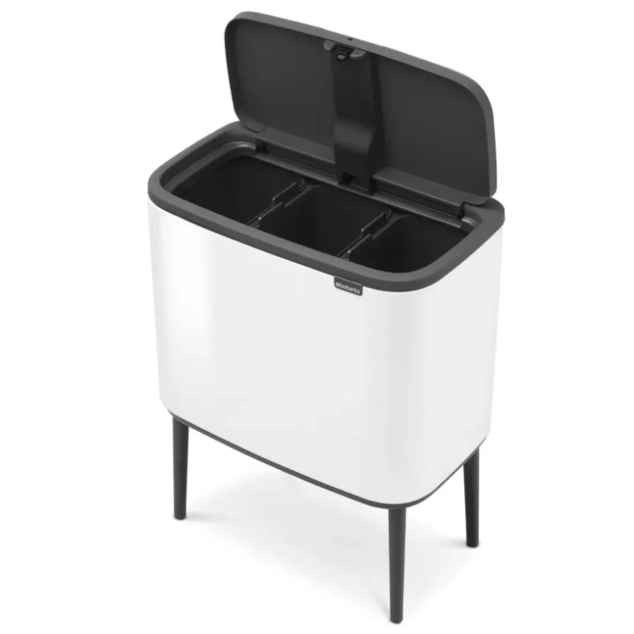 Brabantia Bo touch bin 3 x 11 liter, white (wit)< Pedaalemmers