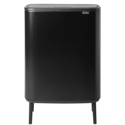 Brabantia Bo touch bin high 60 L, Mat zwart< Prullenbakken