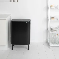 Brabantia Bo touch bin high 2x30 L, Mat zwart< Prullenbakken