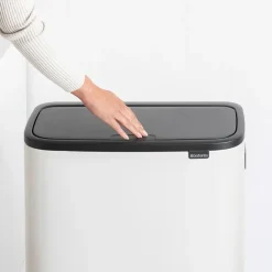 Brabantia Bo touch bin high 2x30 L, Wit< Prullenbakken