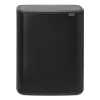Brabantia Bo touch bin 2x30 L, Mat zwart< Prullenbakken