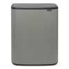 Brabantia Bo touch bin 2x30 L, Mineral concrete grey< Prullenbakken
