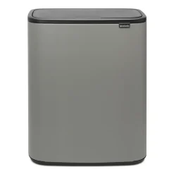 Brabantia Bo touch bin 2x30 L, Mineral concrete grey< Prullenbakken