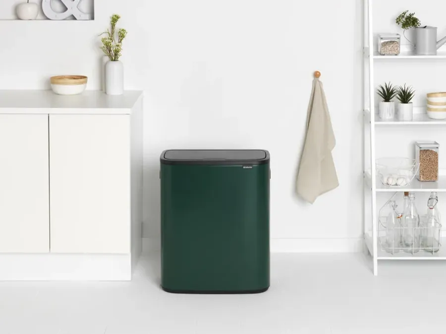 Brabantia Bo touch bin 2x30 L, Pine green< Prullenbakken