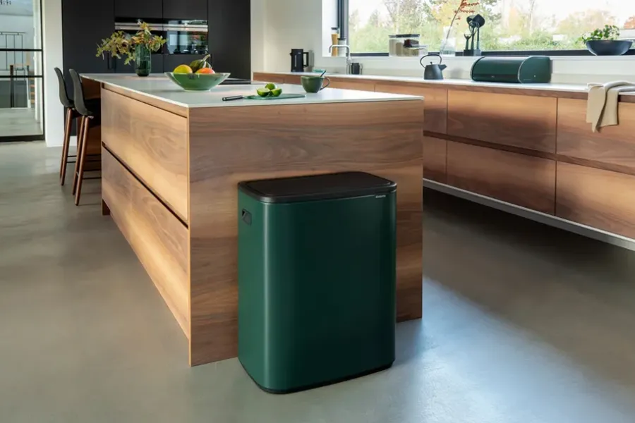 Brabantia Bo touch bin 2x30 L, Pine green< Prullenbakken
