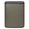 Brabantia Bo touch bin 2x30 L, Platinum< Prullenbakken