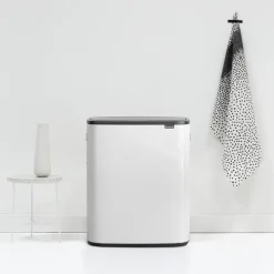 Brabantia Bo touch bin 2x30 L, Wit< Prullenbakken