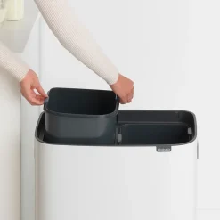 Brabantia Bo touch bin 2x30 L, Wit< Prullenbakken