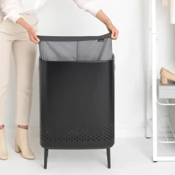 Brabantia Bo wasmand high 2x45 L, Matzwart< Wasmanden