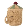 Bloomingville Bobo mand met deksel 35x50 cm, Natuur< Opbergmanden|Opbergoplossingen Voor De Kinderkamer