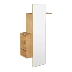 Ferm Living Bon hallway cabinet kapstok met spiegel, Oiled Oak< Garderobehaken & Hoedenplanken