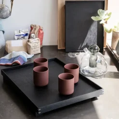 Ferm Living Bon houten dienblad large, Zwartgebeitst eikenhout< Decoratieve Accessoires|Decoratieve Dienbladen