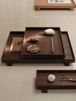 Ferm Living Bon houten dienblad large, Smoked oak< Decoratieve Accessoires|Decoratieve Dienbladen