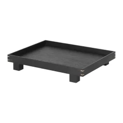 Ferm Living Bon houten dienblad small, Zwartgebeitst eikenhout< Decoratieve Accessoires|Decoratieve Dienbladen