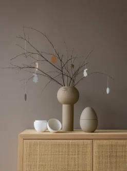 Cooee Design Bonbonnière kom 14 cm, White-mud< Paasdecoratie