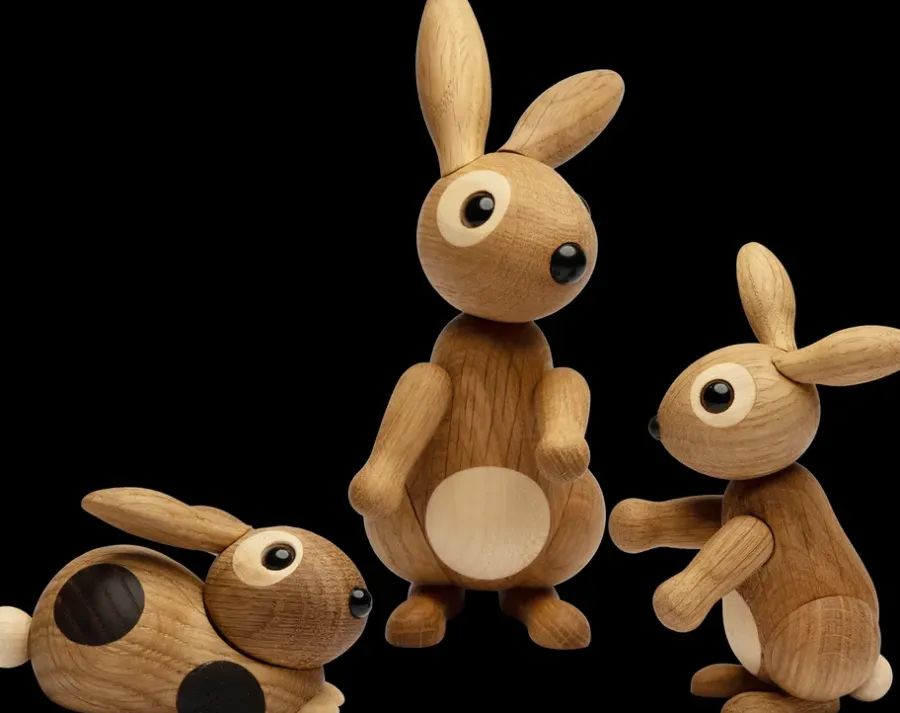 Spring Copenhagen Bonnie konijn decoratie 12,5 cm, Eik< Houten Beelden