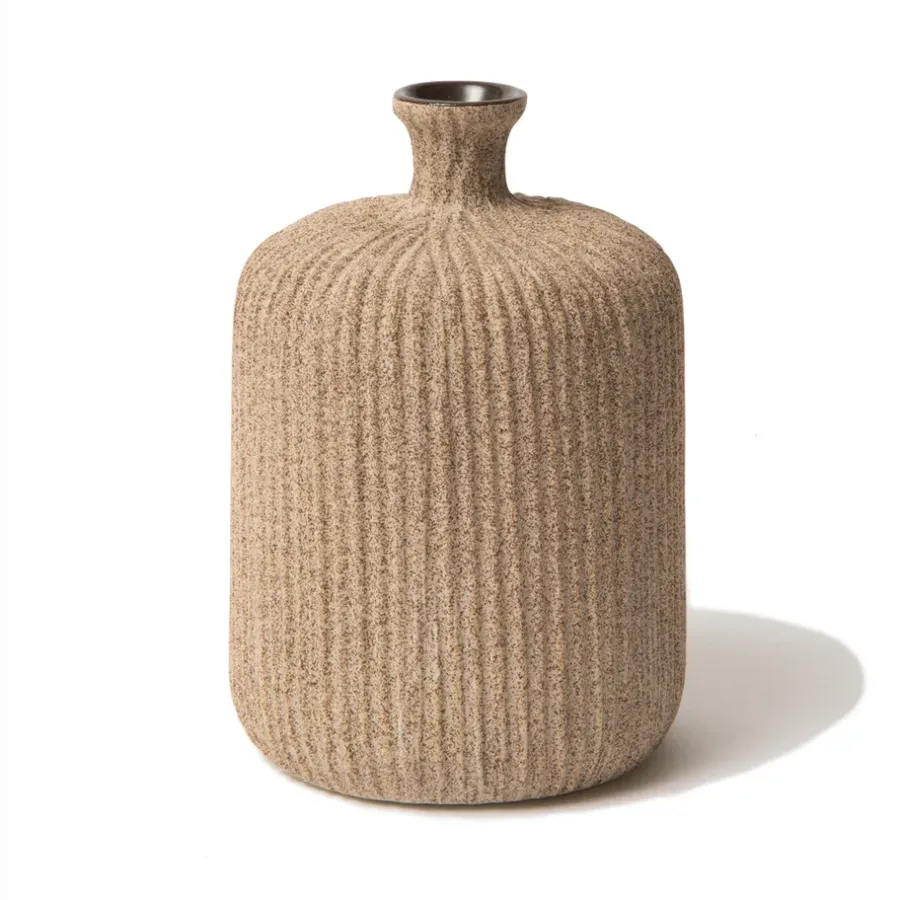 Lindform Bottle vaas, Sand medium stripe, medium< Vazen