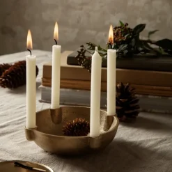 Ferm Living Bowl adventskandelaar messing, Brass< Adventskandelaars & -Kaarsen