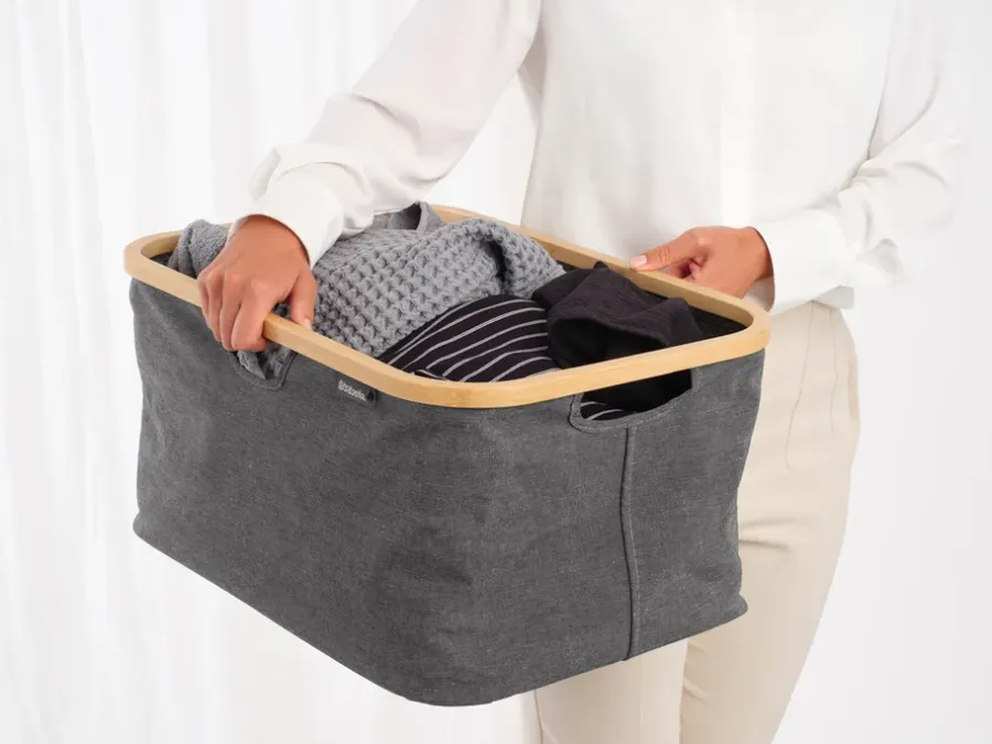Brabantia opvouwbare wasmand 40 L, Pepper Black< Wasmanden