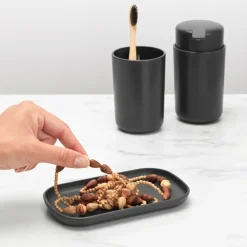 Brabantia ReNew badkameraccessoireset 3-delig, Donkergrijs< Zeepdispensers & Zeepschaaltjes