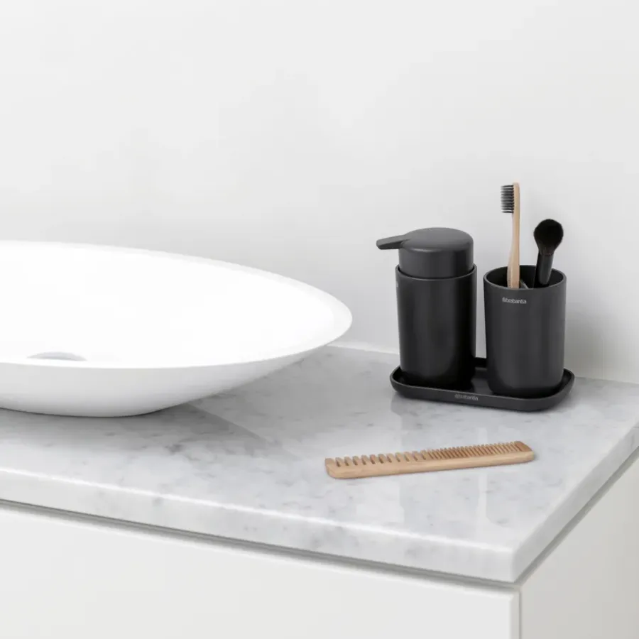 Brabantia ReNew badkameraccessoireset 3-delig, Donkergrijs< Zeepdispensers & Zeepschaaltjes