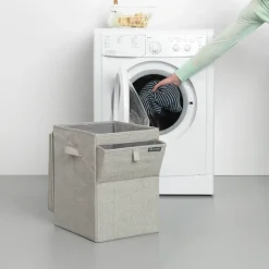 Brabantia stapelbare wasmand 35 l., Lichtgrijs< Wasmanden