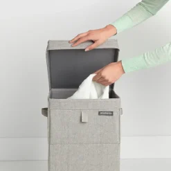 Brabantia stapelbare wasmand 35 l., Lichtgrijs< Wasmanden
