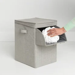Brabantia stapelbare wasmand 35 l., Lichtgrijs< Wasmanden