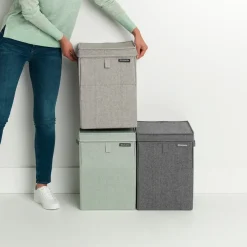 Brabantia stapelbare wasmand 35 l., Donkergrijs< Wasmanden