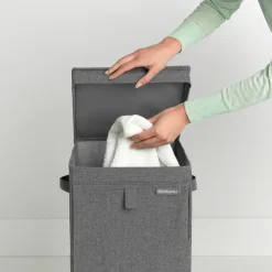 Brabantia stapelbare wasmand 35 l., Donkergrijs< Wasmanden