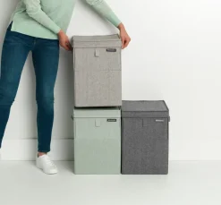 Brabantia stapelbare wasmand 35 l., Groen< Wasmanden
