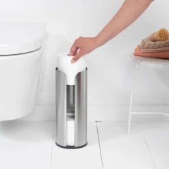 Brabantia toiletpapierhouder voor 3 rollen, Matt steel< Toiletpapierhouders