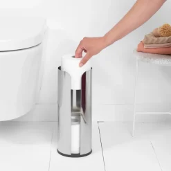 Brabantia toiletpapierhouder voor 3 rollen, Brilliant steel< Toiletpapierhouders