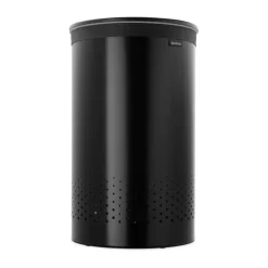 Brabantia wasbox met kunststof deksel 60 L, Matzwart< Wasmanden