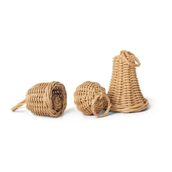 Ferm Living Braided Bell Baubles kersthanger 3-pack, Natural< Kerstdecoraties