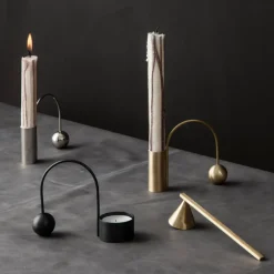 Ferm Living Brass kaarsendover, messing< Kaarsenaccessoires