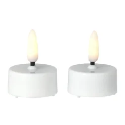 Scandi Essentials Bright waxinelichtjes led Ø3,8 cm 2-pack, White< Led-Kaarsen
