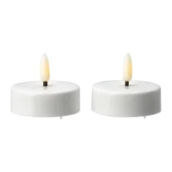 Scandi Essentials Bright waxinelichtjes led Ø5,8 cm 2-pack, White< Led-Kaarsen