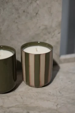 DBKD Burn geurkaars 60 u., Stripe green< Geurkaarsen & Aroma Diffusers