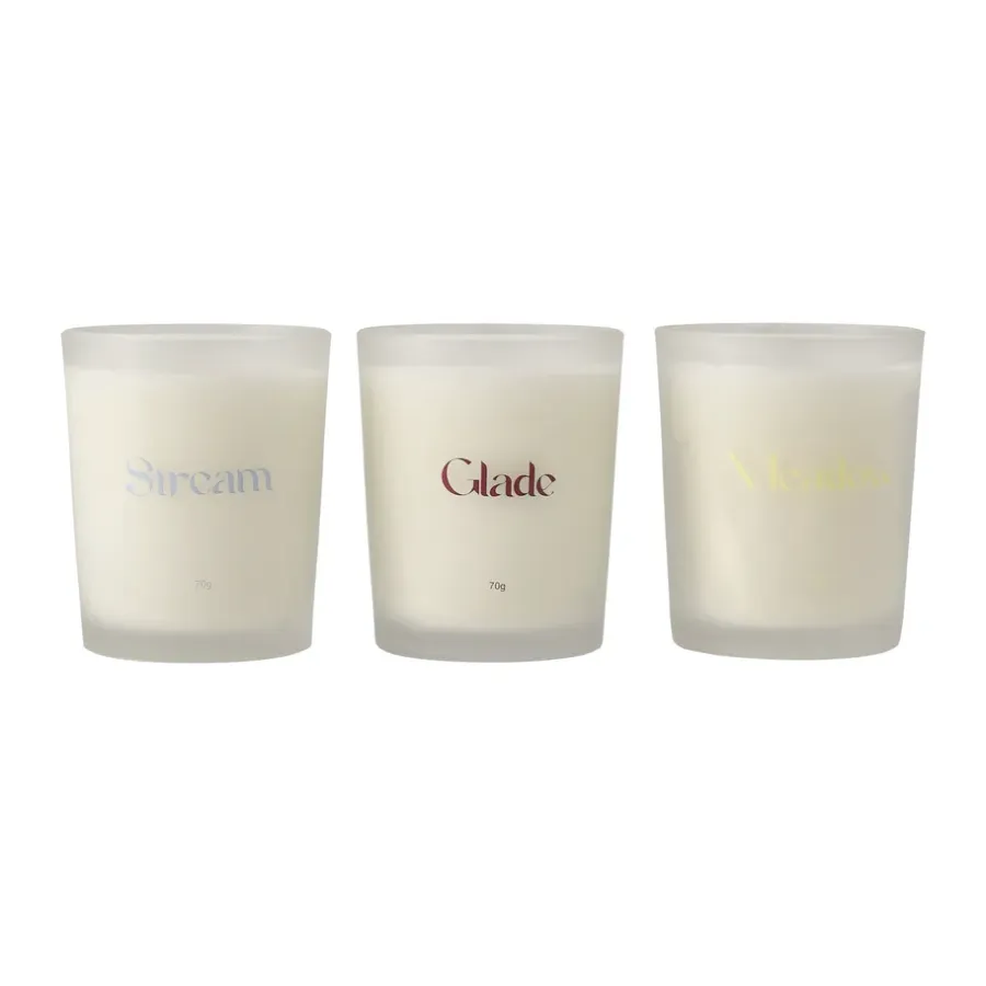 Scandi Living Cadeauverpakking geurkaars 70g 3-pack, Stream/Glade/Meadow< Geurkaarsen & Aroma Diffusers