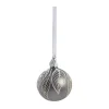 Lene Bjerre Cadelia kerstbal Ø6 cm, Donkergrijs, blad< Kerstdecoraties