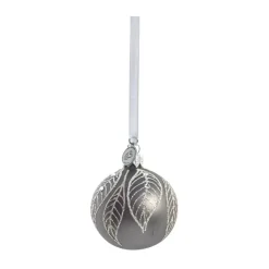 Lene Bjerre Cadelia kerstbal Ø6 cm, Donkergrijs, blad< Kerstdecoraties