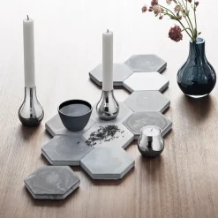 Georg Jensen Cafu waxinelichthouder 2-pack, roestvrij staal< Kaarsenhouders & Kaarsenborden