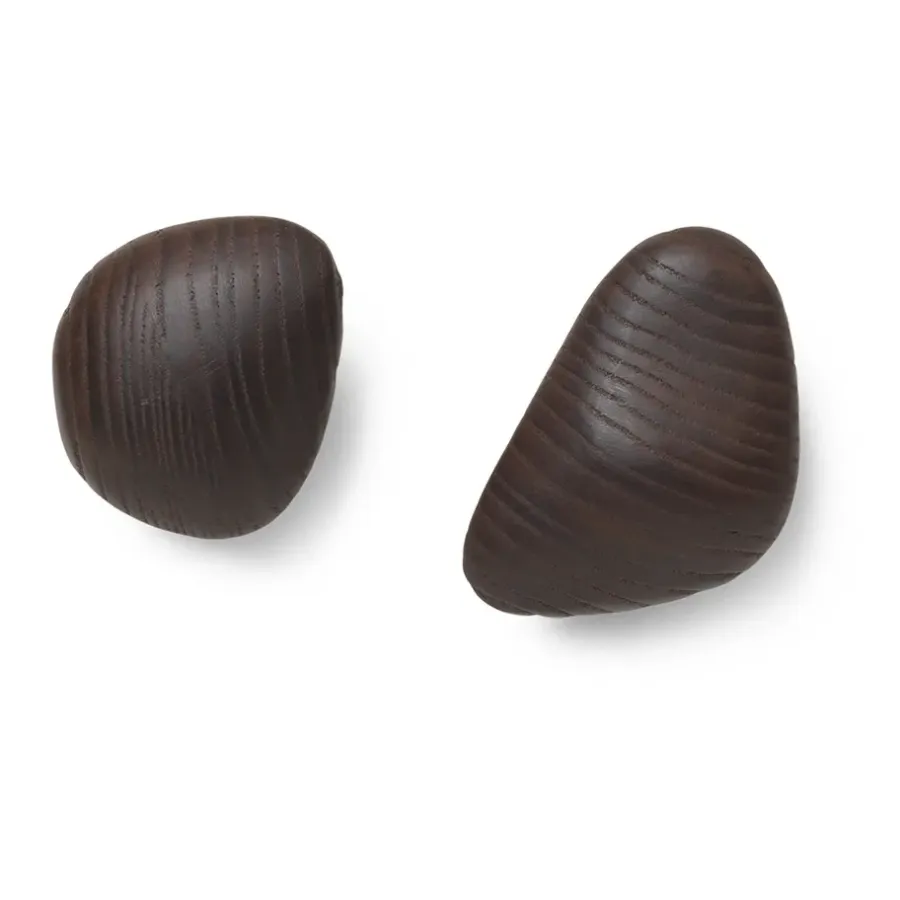 Ferm Living Cairn haak 2-delig, Dark Brown< Haken & Hangers