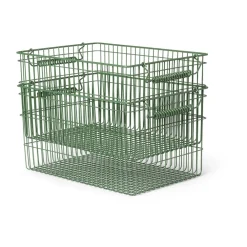Ferm Living Cala stapelbare mand 2-pack, Verdant green< Opbergmanden