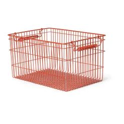 Ferm Living Cala stapelbare mand 2-pack, Poppy red< Opbergmanden