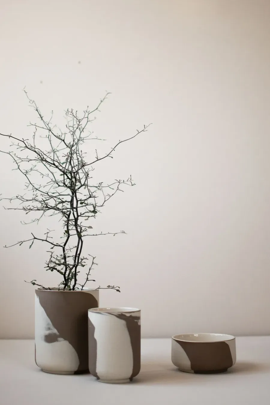 DBKD Calm pot L, Brown-Beige< Bloempotten
