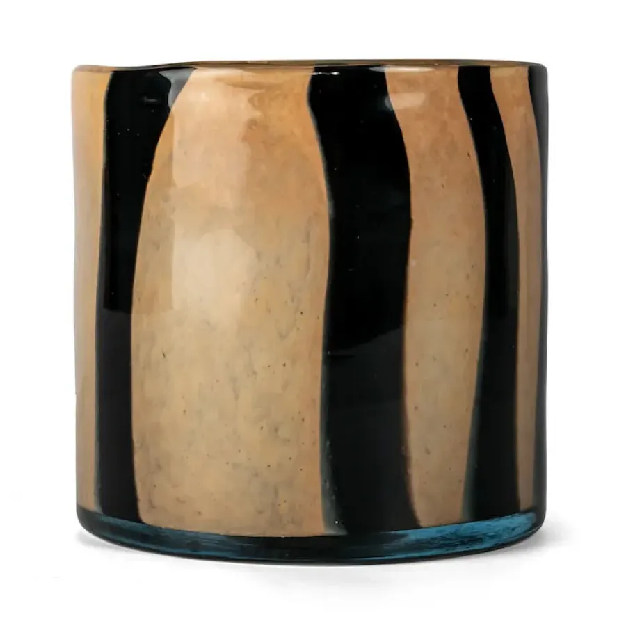Byon Calore theelicht-vaas M Ø15 cm, Black-beige< Vazen